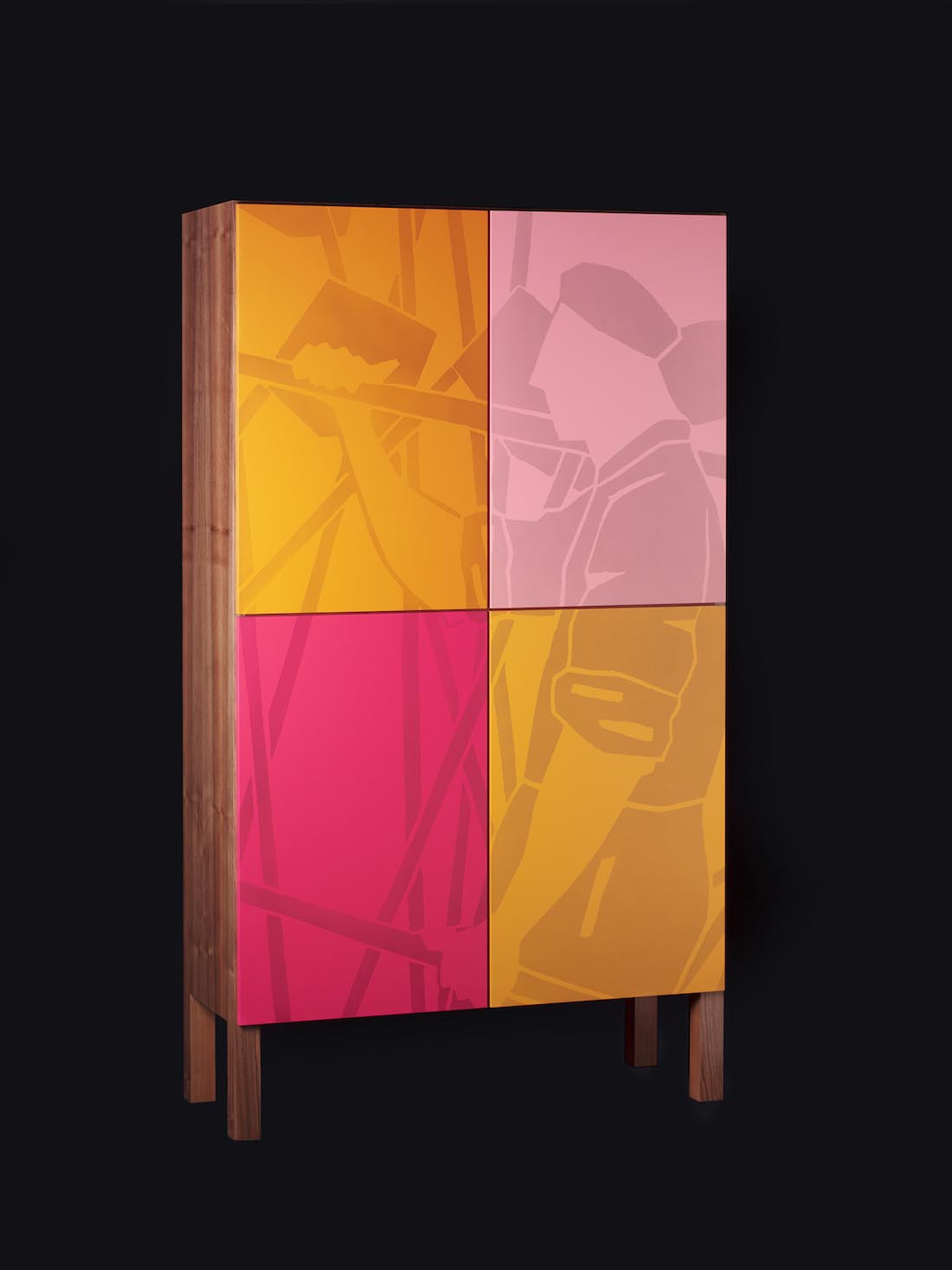 armoire contemporaine colorée bois - ébéniste fabien masnada annecy2