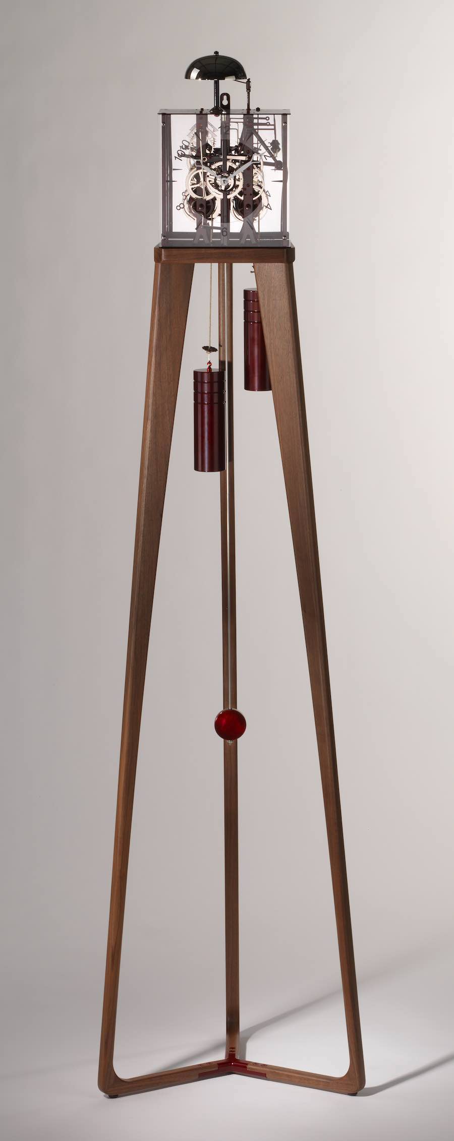 horloge pendule design moderne en bois - fabien masnada 2 ébéniste annecy