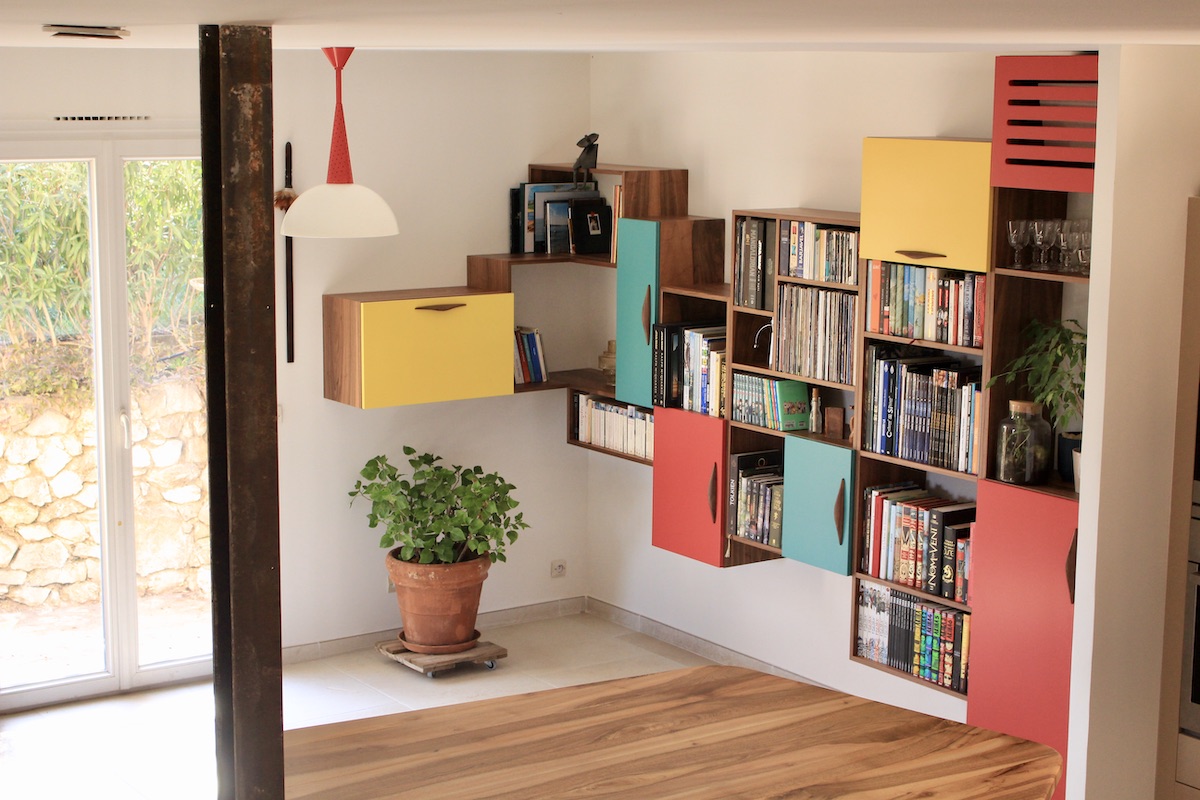 bibliothèque en bois sur-mesure Annecy